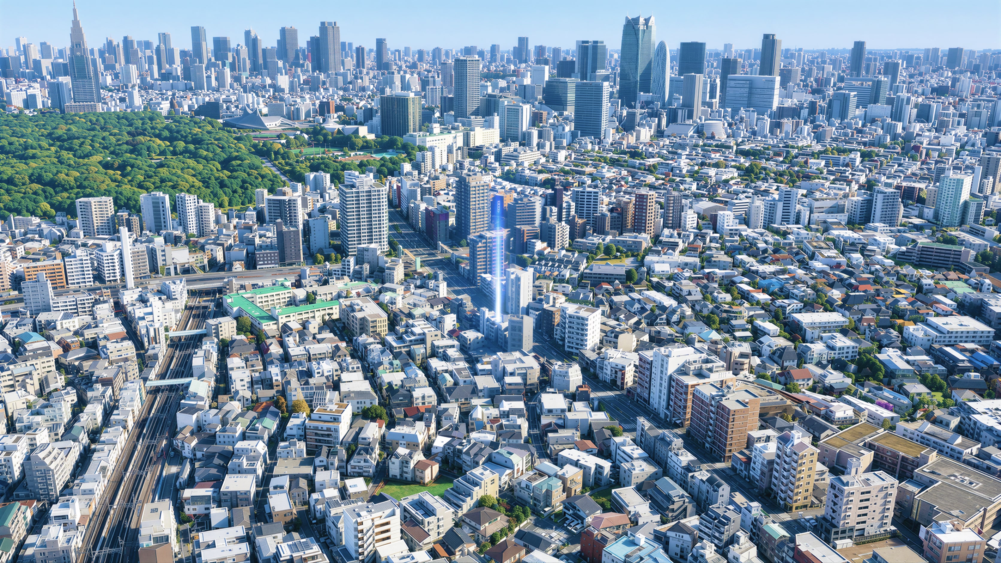 アセンドモデルズのオフィスから望む東京の街並み